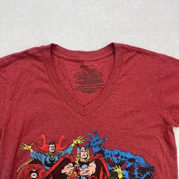 Disney Store Marvel Shirt Womens Small S Red V Neck She Hulk Dare Devil Thor - Picture 4 of 12